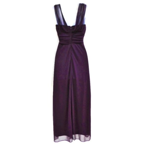 Betsy & Adam Gown Sweetheart Wine Berry Padded Bra Lined Back Zipper Rhinestones - Picture 3 of 10